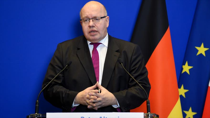 El ministro de Economía alemán, Peter Altmaier, en una conferencia de prensa conjunta con su homólogo francés en París, 18 de enero de 2018.