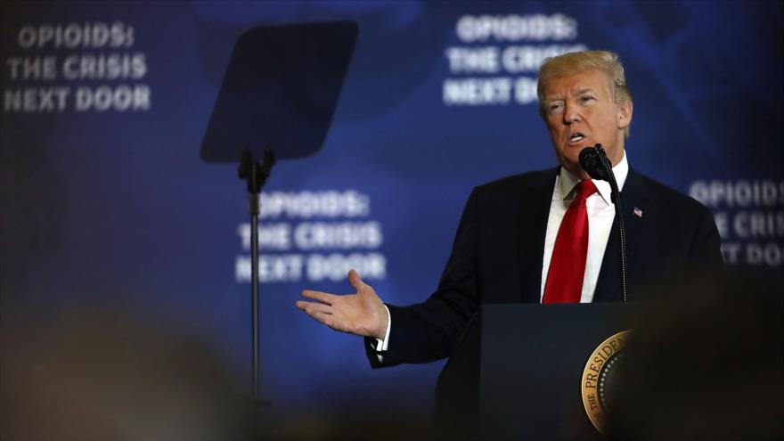 El presidente de EE.UU., Donald Trump, Manchester, New Hampshire, 19 de marzo de 2018.