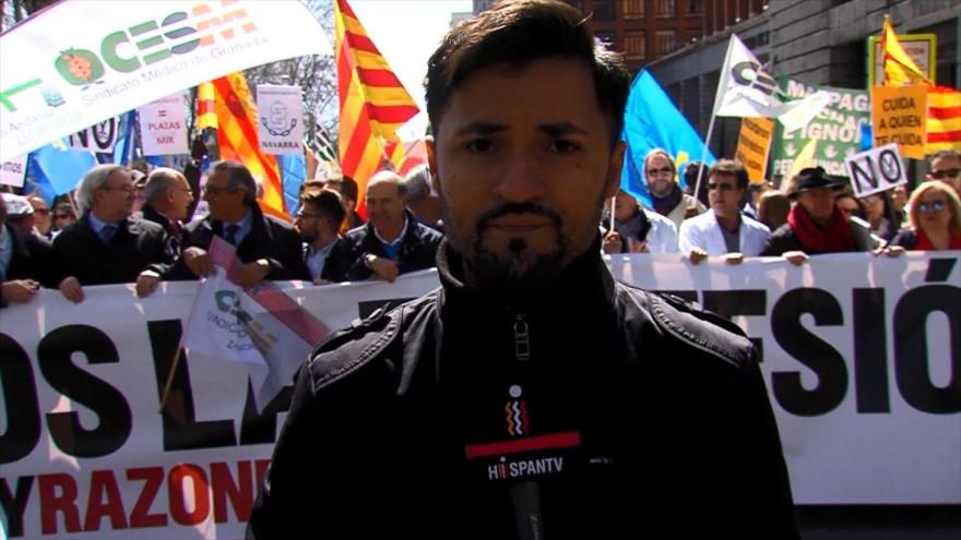 Médicos españoles reivindican sus derechos por crisis económica