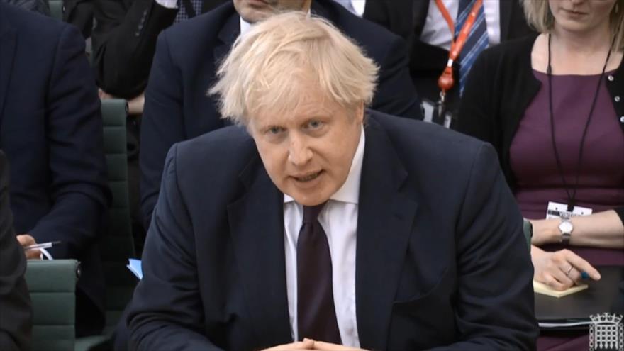 El canciller británico, Boris Johnson, habla ante la Comisión de Asuntos Exteriores en el Parlamento, Londres, 21 de marzo de 2018.