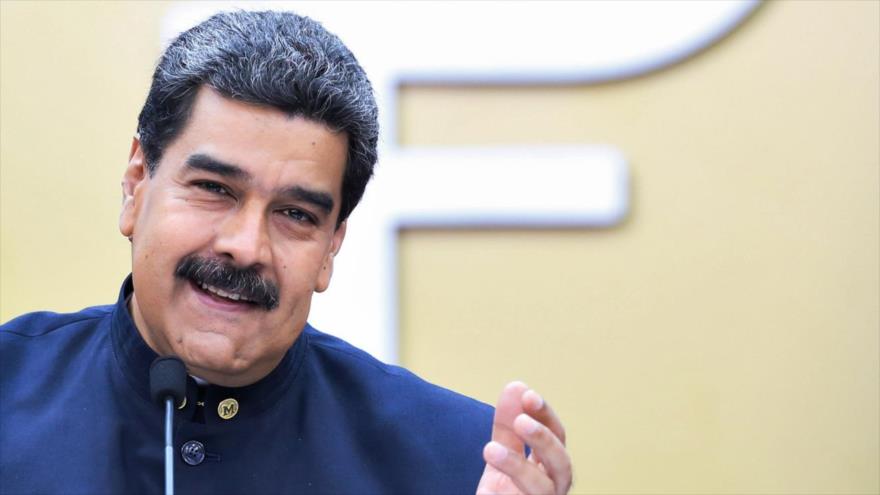 El presidente de Venezuela, Nicolás Maduro, hablando sobre la nueva medida monetaria en Caracas, 22 de marzo de 2018.