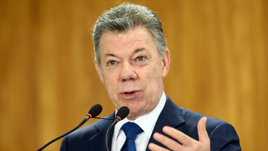El presidente de Colombia, Juan Manuel Santos, Brasilia, 20 de marzo de 2018.