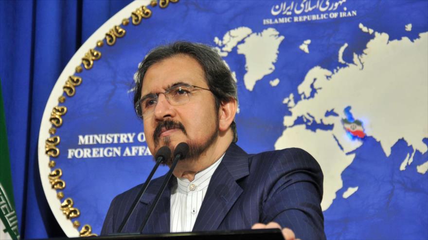 El portavoz de la Cancillería de Irán, Bahram Qasemi, durante una conferencia de prensa en Teherán, la capital persa, 15 enero de 2018