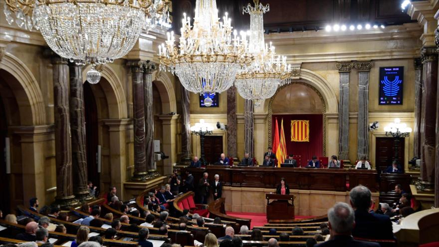 La sesión del parlamento regional de Cataluña, 28 de marzo de 2018.