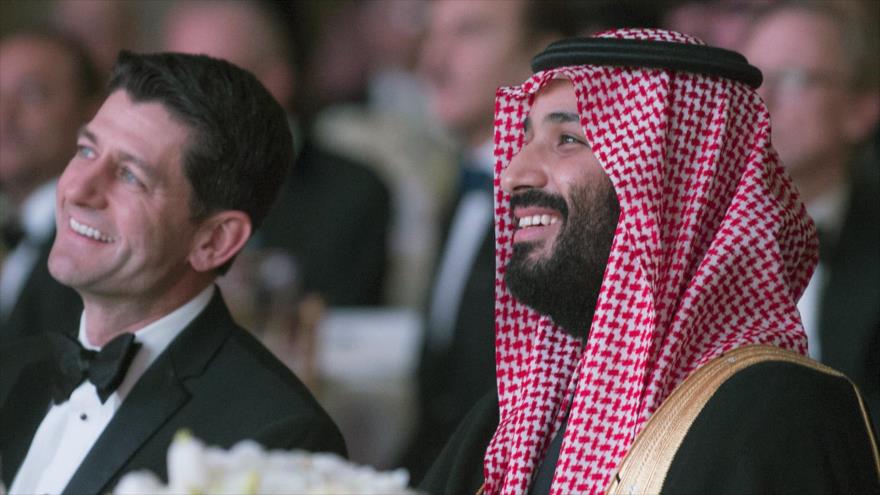 El príncipe heredero de Arabia Saudí, Mohamad bin Salman, asiste al evento de la unidad entre EE.UU. y Arabia Saudí en Washington, 22 de marzo de 2018.