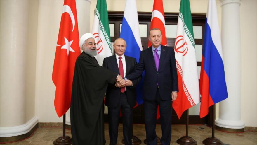 Resultado de imagen para Fotos cumbre trilateral Rusia-TurquÃ­a-IrÃ¡n