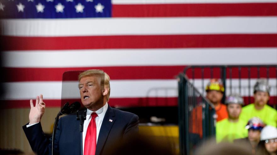 El presidente de EE.UU., Donald Trump, pronuncia un discurso en Richfield, en Ohio, 29 de marzo de 2018.