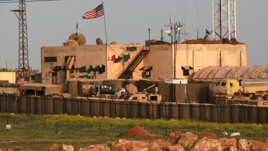 Base militar de EE.UU. en la aldea de Al-Asaliyah, entre la ciudad siria de Alepo y la ciudad norteña de Manbiy, 2 de abril de 2018.