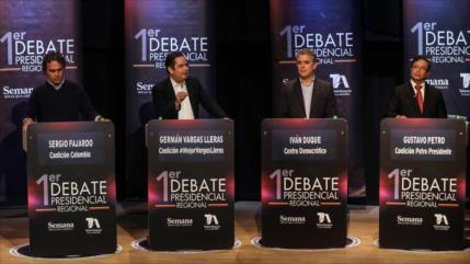 Candidatos presidenciales de Colombia realizan su primer debate