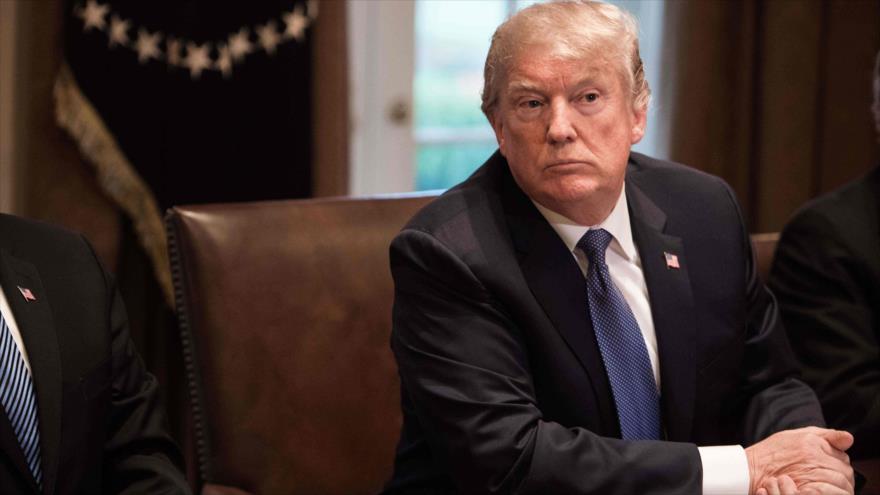 El presidente de Estados Unidos, Donald Trump, durante una reunión de Gabinete en la Casa Blanca, 9 de abril de 2018.