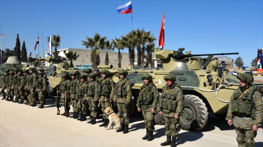 Militares rusos en la provincia de Alepo, noroeste de Siria.