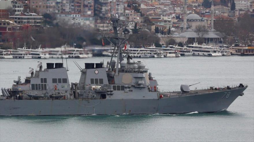 Un buque de guerra de la Armada rusa en el mar Negro.