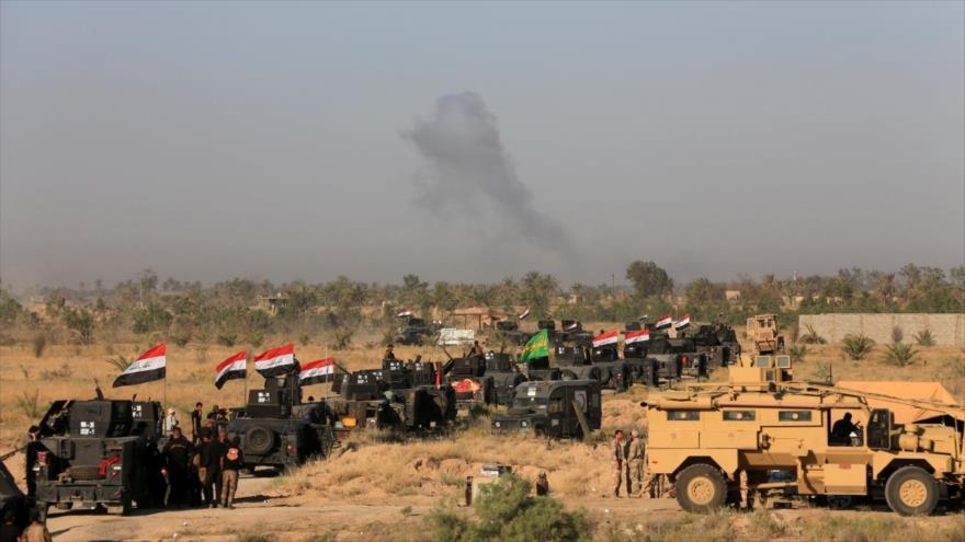Fuerzas del Ejército y fuerzas populares de Irak desplegadas en el norte del país.
