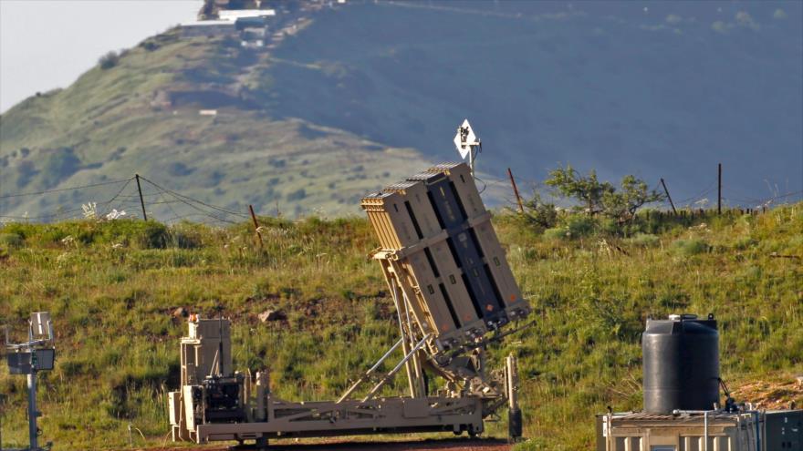Sistema de defensa israelí cúpula de hierro, desplegado en los ocupados altos de Golán, 14 de abril de 2018.