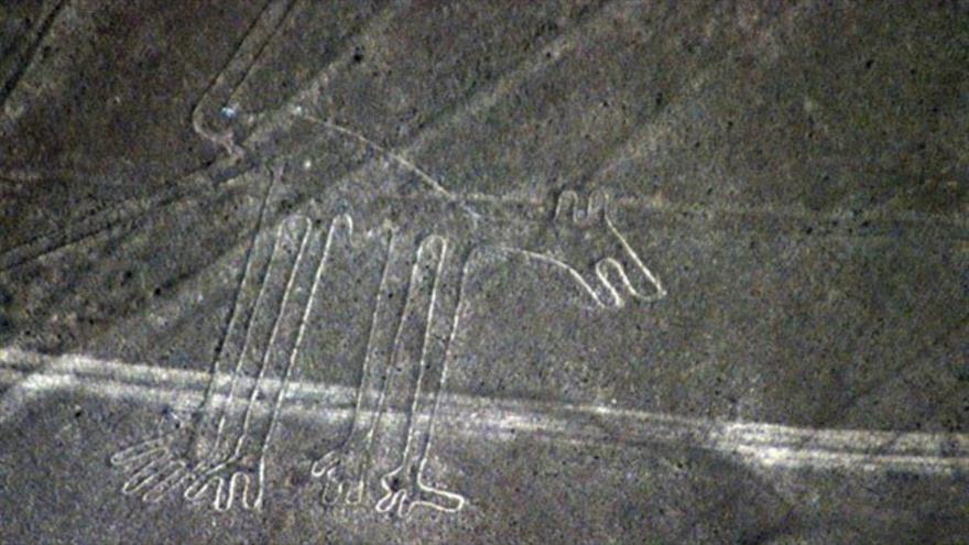 Un geoglifo de Nazca descubierto recientemente en las laderas de los valles de Palpa, región en sur de Perú.