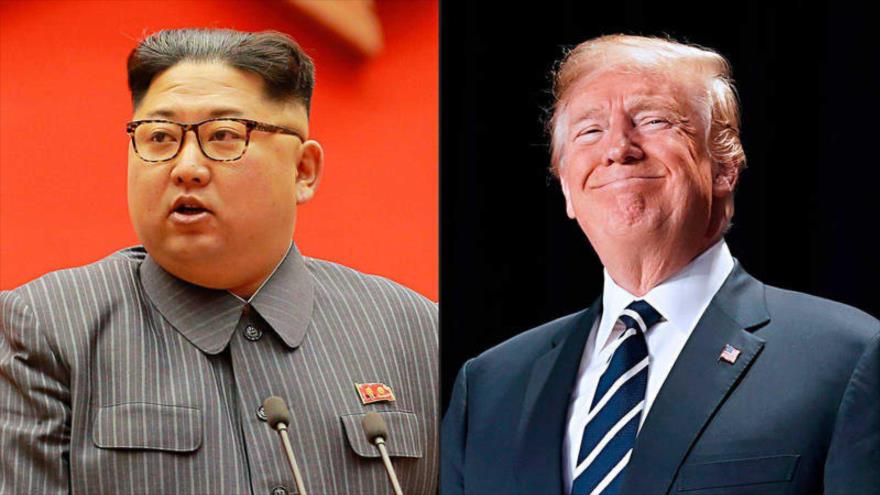 El líder norcoreano, Kim Jong-un (izda.), y el presidente de EE.UU., Donald Trump.