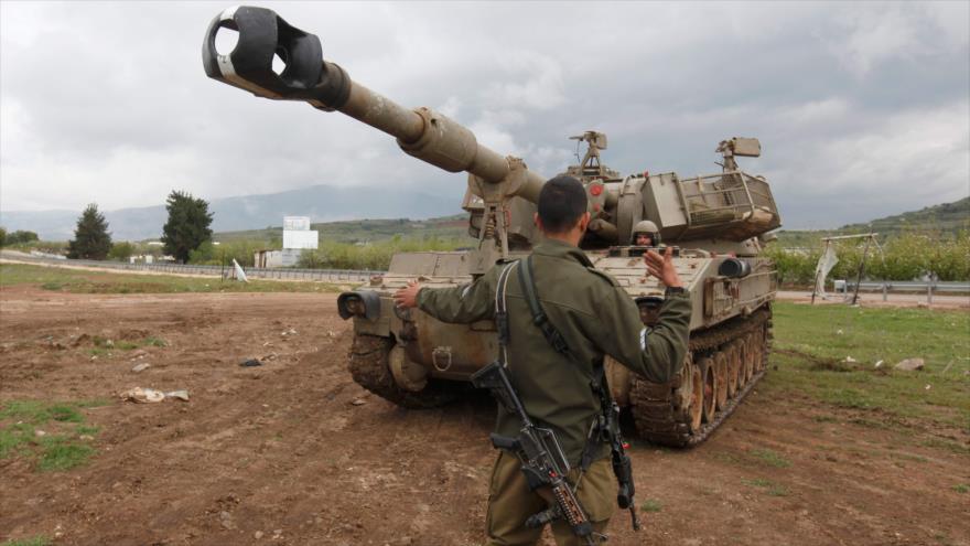 Las fuerzas israelíes en los ocupados altos de Golán, 11 de abril de 2018.