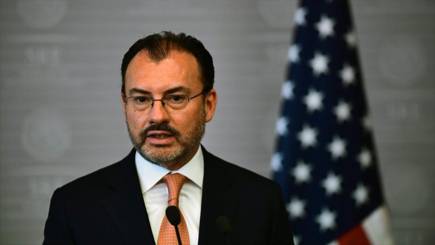 El ministro de Relaciones Exteriores de México, Luis Videgaray, en una rueda de prensa en la Ciudad de México, 26 de marzo de 2018.