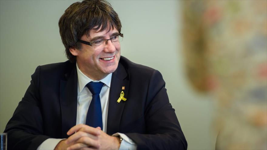 El destituido presidente de Cataluña, Carles Puigdemont, en Berlín, capital de Alemania, 18 de abril de 2018.