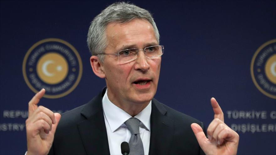 El secretario general de la OTAN, Jens Stoltenberg, en una rueda de prensa en Ankara, 16 de abril de 2018.