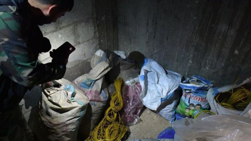 Un laboratorio clandestino en la ciudad siria de Duma, utilizado por los terroristas para producir armas químicas.