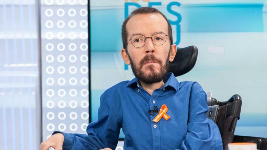 El dirigente de Podemos Pablo Echenique, en una comparecencia matutina en la cadena televisiva estatal RTVE, 17 de abril de 2018.