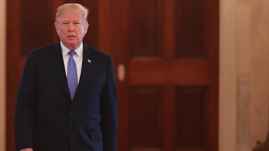 El presidente de EE.UU., Donald Trump, en la Casa Blanca, 27 de abril de 2018. 