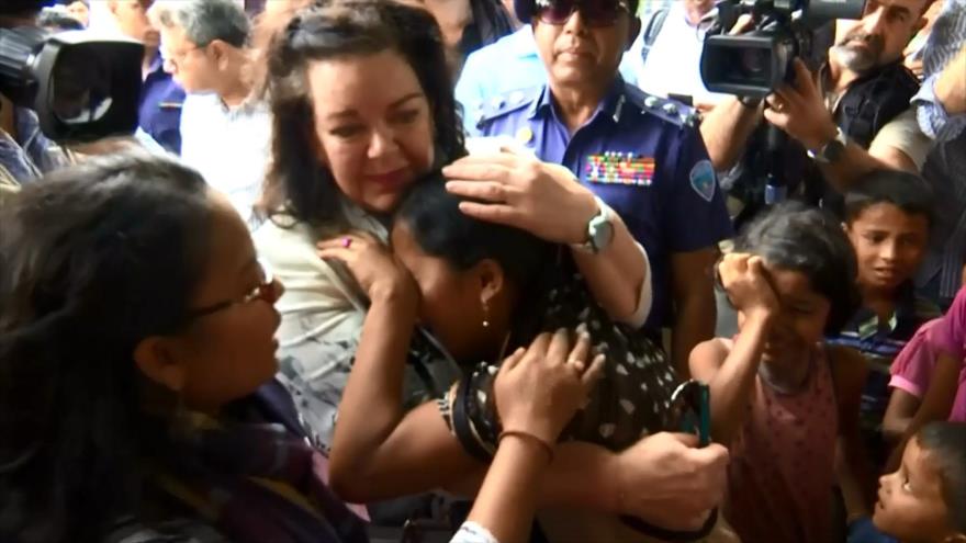 Delegación de la ONU visita campamento de rohingyas en Bangladés