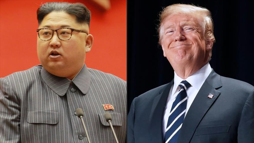 El líder de Corea del Norte, Kim Jong-un (izq.), y el presidente de EE.UU., Donald Trump.