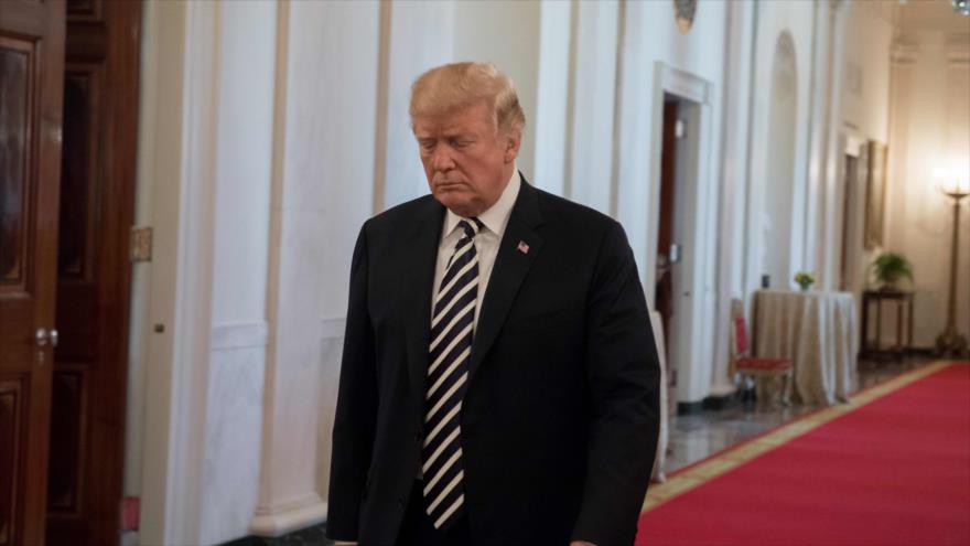 El presidente de EE.UU., Donald Trump, en el Salón Este de la Casa Blanca en Washington, DC, 2 de mayo de 2018.
