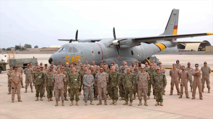 Fuerzas estadounidenses estacionadas en la base militar de EE.UU. en Yibuti, en el Cuerno de África.