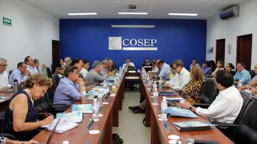 EL Consejo Superior de la Empresa Privada (COSEP) de Nicaragua, durante una reunión en Managua, 18 de abril de 2018. 