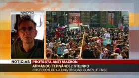 Políticas neoliberales de Macron provocan protestas en Francia