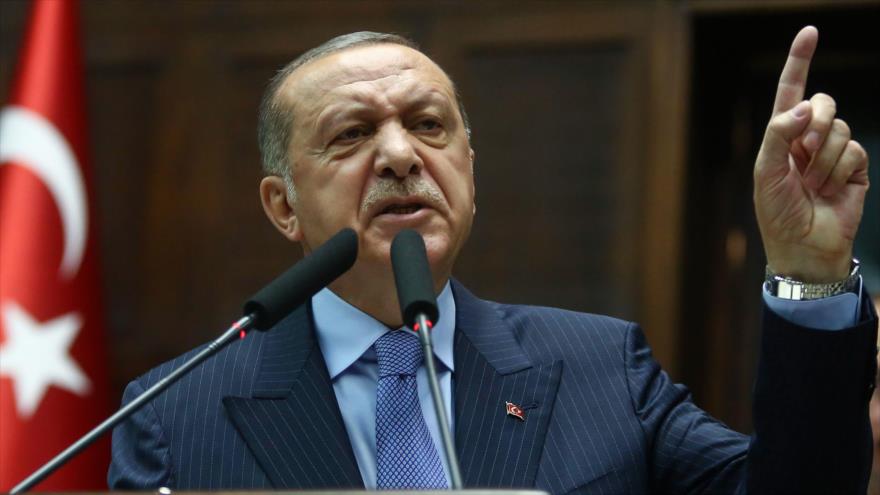 El presidente de Turquía, Recep Tayyip Erdogan, durante un discurso celebrado en Ankara, 8 de mayo de 2018.