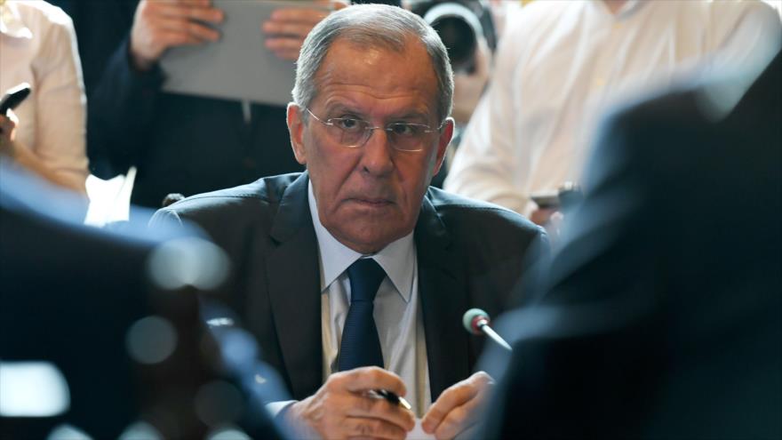 El canciller de Rusia, Serguéi Lavrov, durante una visita a Egipto, 14 de mayo de 2018.