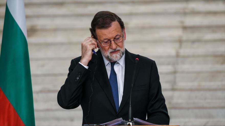 El presidente del Gobierno de España, Mariano Rajoy, durante una conferencia de prensa, 15 de mayo de 2018.