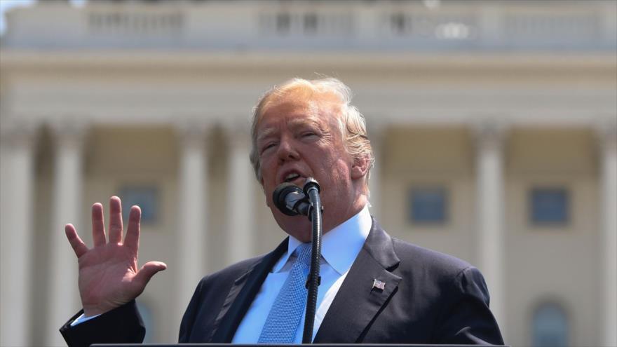 El presidente de EE.UU., Donald Trump, habla durante un evento en Washington D.C. (capital estadounidense), 15 de mayo de 2018.
