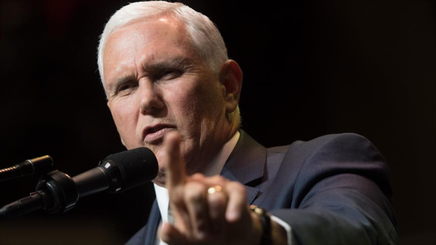 El vicepresidente de EE.UU., Mike Pence, en un acto público en el condado de Elkhart, sito en el estado estadounidense de Indiana, 10 de mayo de 2018.