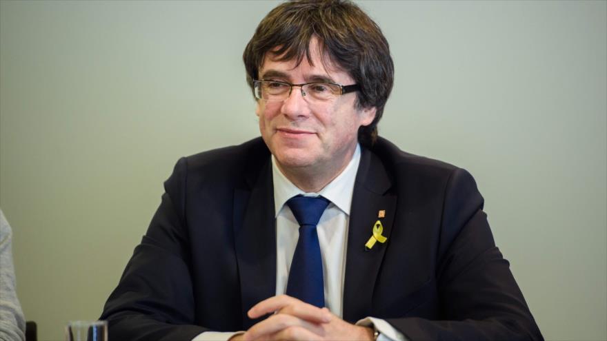 El presidente depuesto de Cataluña, Carles Puigdemont, asiste a un evento en Berlín (capital de Alemania), 22 de mayo de 2018.