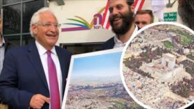 Palestinos condenan imagen del embajador de EEUU con templo judío