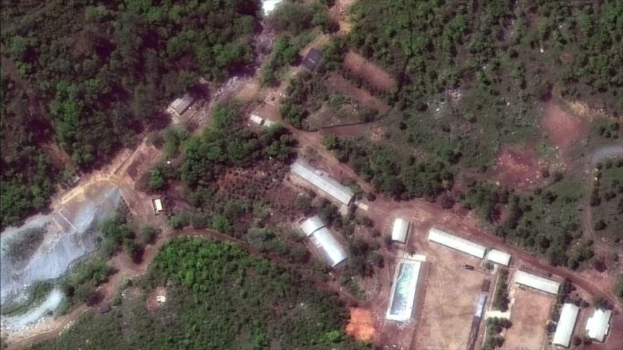 El centro de pruebas nucleares de Punggye-ri (noreste de Corea del Norte), 23 de mayo de 2018.
