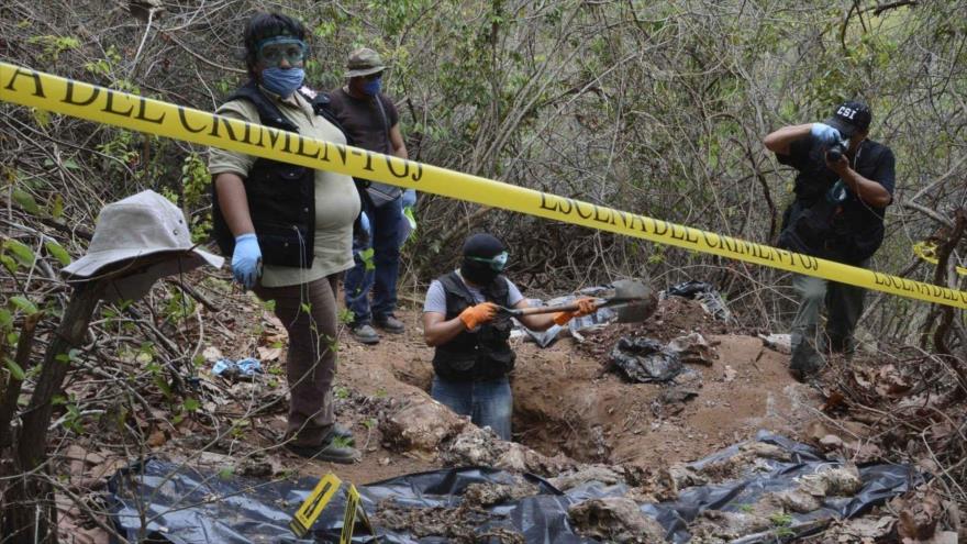 Una fosa clandestina hallada en Nayarit, en el noroeste de México, 17 de enero de 2018.
