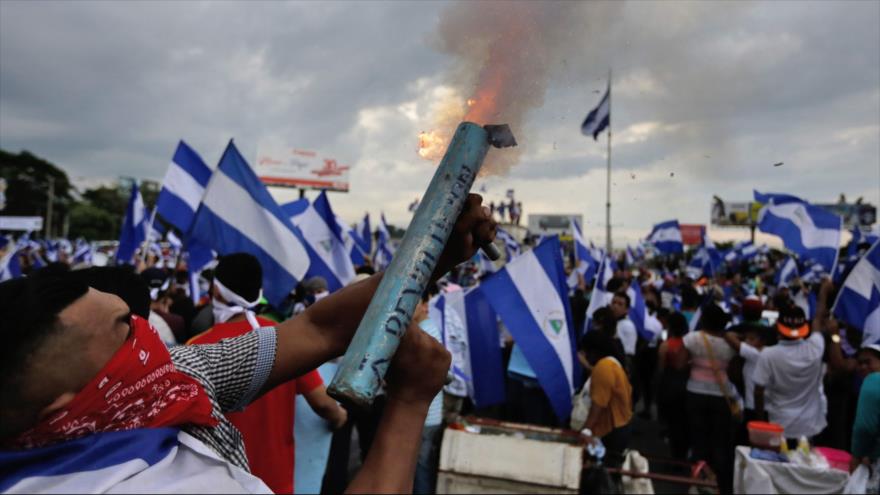 Las protestas en contra del Gobierno de Nicaragua en Managua, 26 de mayo de 2018. 