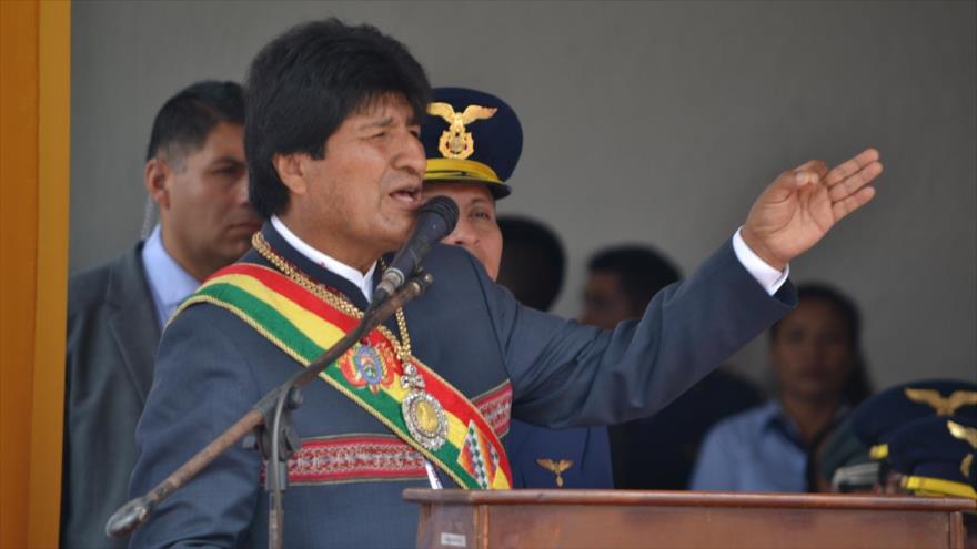 El presidente de Bolivia, Evo Morales, en un acto público en Santa Cruz, 31 de mayo de 2018.