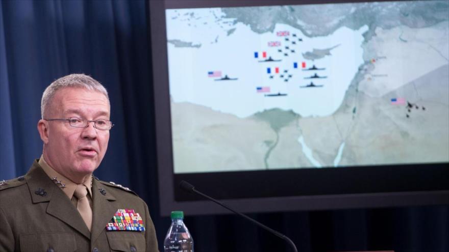 El directo del comando conjunto de EE.UU., teniente general Kenneth McKenzie, en una rueda de prensa tras ataques a Siria.