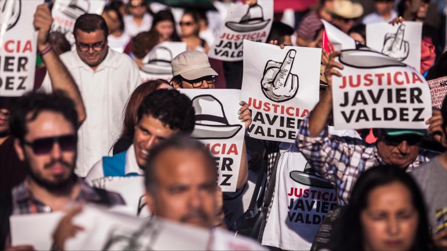 Una protesta en contra de la violencia en México, realizada en Culiacan (estado de Sinaloa), 15 de mayo de 2018.