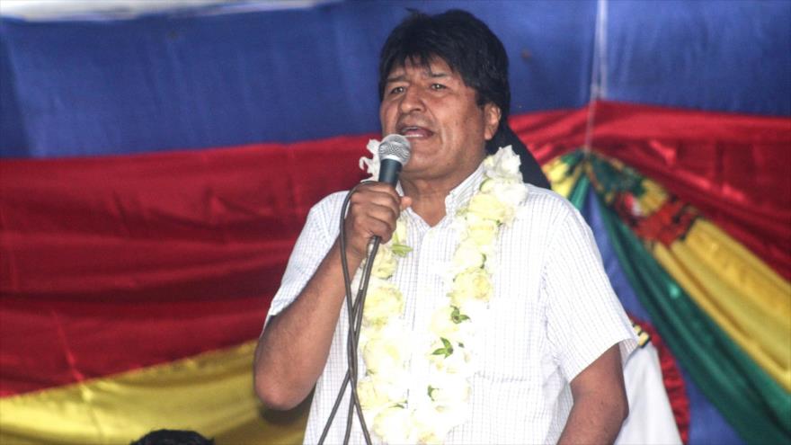 El presidente de Bolivia, Evo Morales, en un acto en municipio de Puerto Villaroel (Cochabamba), 1 de junio de 2018.