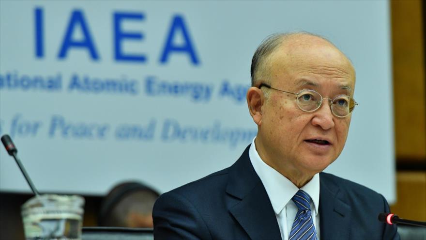 El director general de la Agencia Internacional de Energía Atómica (AIEA), Yukiya Amano, en una reunión de la Agencia en Viena, 4 de junio de 2018.