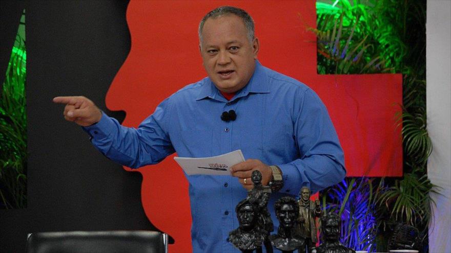 Foto captada de un programa del canal Venezolana de Televisión que muestra el primer vicepresidente del PSUV, Diosdado Cabello.