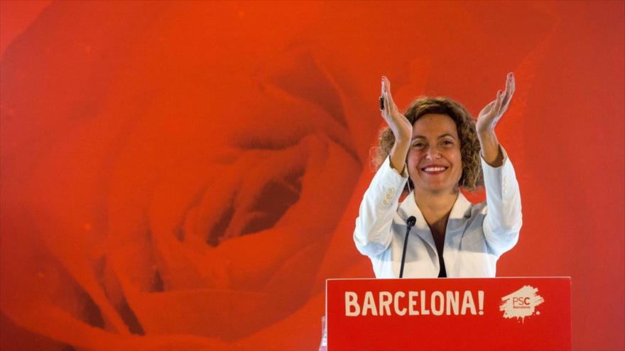 La ministra de Política Territorial y Función Pública de España, Meritxell Batet, en un evento en Barcelona, 9 de junio de 2018. 